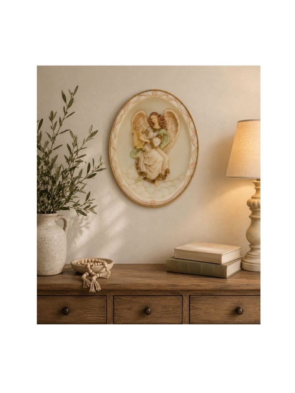 Vintage Seraphim Classics Angel Wall Plaque Cymbeline Peacemaker Roman Inc